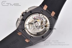 Royal Oak Offshore 26405 44mm Real Ceramic RSF 1:1 Best Edition Black Dial RG Markers on Rubber Strap A3126 - Image 27