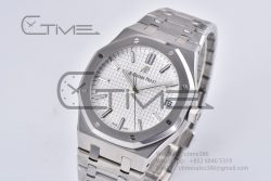 Royal Oak 41mm 15500 SS APSF 1:1 Best Edition White Textured Dial on SS Bracelet A4302 Super Clone - Image 2