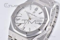 Royal Oak 41mm 15500 SS APSF 1:1 Best Edition White Textured Dial on SS Bracelet A4302 Super Clone - Image 5