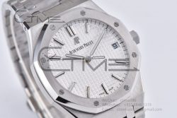 Royal Oak 41mm 15500 SS APSF 1:1 Best Edition White Textured Dial on SS Bracelet A4302 Super Clone - Image 7