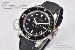 Fifty Fathoms “Nageurs de Combat”5015E-1130  ZF 1:1 Best Edition Black '7' Dial on Black Sail-canvas Strap A2836 - Image 2