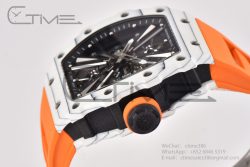 RM12-01 Real Tourbillon RMF Best Edition Skeleton Dial on Orange Rubber Strap - Image 6