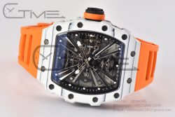 RM12-01 Real Tourbillon RMF Best Edition Skeleton Dial on Orange Rubber Strap - Image 13