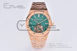 Royal Oak 2018 SIHH RG Tourbillon R8F Green Sunburst Tapisserie Dial on RG Bracelet Flying Tourb - Image 3
