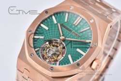 Royal Oak 2018 SIHH RG Tourbillon R8F Green Sunburst Tapisserie Dial on RG Bracelet Flying Tourb - Image 5