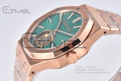Royal Oak 2018 SIHH RG Tourbillon R8F Green Sunburst Tapisserie Dial on RG Bracelet Flying Tourb - Image 6