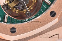 Royal Oak 2018 SIHH RG Tourbillon R8F Green Sunburst Tapisserie Dial on RG Bracelet Flying Tourb - Image 11