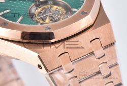 Royal Oak 2018 SIHH RG Tourbillon R8F Green Sunburst Tapisserie Dial on RG Bracelet Flying Tourb - Image 12