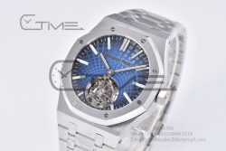 Royal Oak 2018 SIHH SS Tourbillon R8F Graduated Dark Blue Sunburst Tapisserie Dial on SS Bracelet Flying Tourb - Image 2