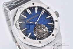 Royal Oak 2018 SIHH SS Tourbillon R8F Graduated Dark Blue Sunburst Tapisserie Dial on SS Bracelet Flying Tourb - Image 7