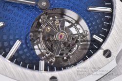 Royal Oak 2018 SIHH SS Tourbillon R8F Graduated Dark Blue Sunburst Tapisserie Dial on SS Bracelet Flying Tourb - Image 11