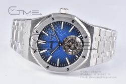 Royal Oak 2018 SIHH SS Tourbillon R8F Graduated Dark Blue Sunburst Tapisserie Dial on SS Bracelet Flying Tourb - Image 8