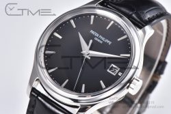 Calatrava 5227 SS 3KF 1:1 Best Edition Black Dial on Black Leather Strap A324 Super Clone V2 - Image 5