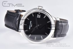 Calatrava 5227 SS 3KF 1:1 Best Edition Black Dial on Black Leather Strap A324 Super Clone V2 - Image 13