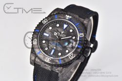 Submariner 40mm DIW VSF 1:1 Best Edition Forged Carbon Blue Element on Nylon Strap VS3135 - Image 2