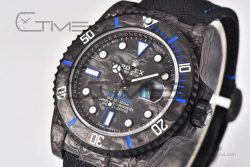 Submariner 40mm DIW VSF 1:1 Best Edition Forged Carbon Blue Element on Nylon Strap VS3135 - Image 5