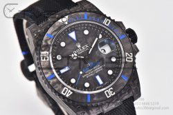 Submariner 40mm DIW VSF 1:1 Best Edition Forged Carbon Blue Element on Nylon Strap VS3135 - Image 6
