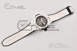 Hublot Big Bang Unico White Ceramic ZF 1:1 Best Edition Skeleton Dial on White Rubber Strap A1280 - Image 4