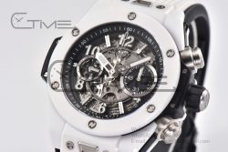 Hublot Big Bang Unico White Ceramic ZF 1:1 Best Edition Skeleton Dial on White Rubber Strap A1280 - Image 5