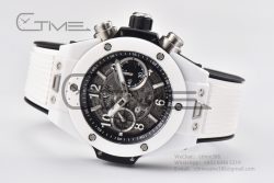 Hublot Big Bang Unico White Ceramic ZF 1:1 Best Edition Skeleton Dial on White Rubber Strap A1280 - Image 12