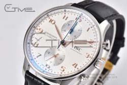 Portuguese Chrono IW3716 RSF 1:1 Best Edition White Dial YG Markers on Black Leather Strap A7750 - Image 2