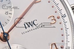 Portuguese Chrono IW3716 RSF 1:1 Best Edition White Dial YG Markers on Black Leather Strap A7750 - Image 6