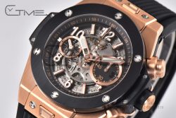 Hublot Big Bang Unico RG Ceramic ZF 1:1 Best Edition Skeleton Dial on Black Rubber Strap A1280 - Image 2