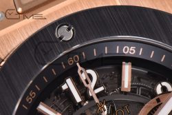 Hublot Big Bang Unico RG Ceramic ZF 1:1 Best Edition Skeleton Dial on Black Rubber Strap A1280 - Image 6