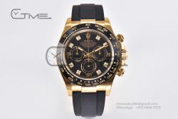 Daytona 116518 Clean Factory 1:1 Best Edition Black Diamonds Dial on Oysterflex Rubber Strap DD4130 - Image 3