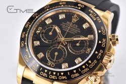 Daytona 116518 Clean Factory 1:1 Best Edition Black Diamonds Dial on Oysterflex Rubber Strap DD4130 - Image 2