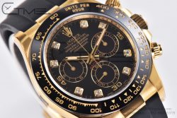 Daytona 116518 Clean Factory 1:1 Best Edition Black Diamonds Dial on Oysterflex Rubber Strap DD4130 - Image 4