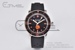 Fifty Fathoms 5008E No Rad Only Watch SS 1:1 GSF Best Edition Black Dial on Black Rubber Strap A1151 - Image 3