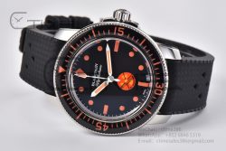 Fifty Fathoms 5008E No Rad Only Watch SS 1:1 GSF Best Edition Black Dial on Black Rubber Strap A1151 - Image 9