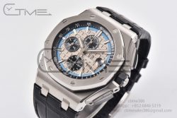 Royal Oak Offshore 26417 44mm  SS  Bezel  RSF  1:1 Best Edition Gray Dial RG Markers on Import Calf Leather Strap A3126 - Image 2