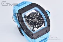 RM055 Real NTPT BBRF 1:1 Best Edition Skeleton Dial on Blue Rubber Strap RMUL2 V2 - Image 6
