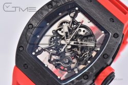 RM055 Real NTPT BBRF 1:1 Best Edition Skeleton Black Dial on Red Rubber Strap RMUL2 V2 - Image 5