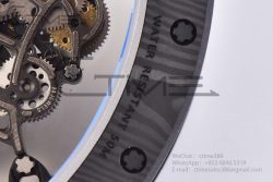 RM055 NTPT BBR Best Edition Skeleton Blue Dial on White Rubber Strap Clone RMUL2 V2 - Image 21