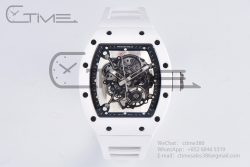 RM055 White Ceramic BBR Best Edition Skeleton Dial on White Rubber Strap Clone RMUL2 V2 - Image 3
