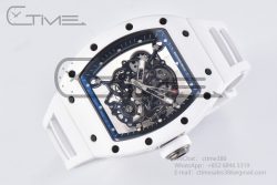 RM055 White Ceramic BBR Best Edition Skeleton Dial on White Rubber Strap Clone RMUL2 V2 - Image 4