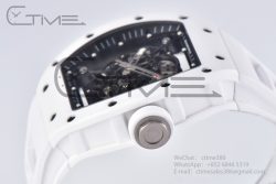 RM055 White Ceramic BBR Best Edition Skeleton Dial on White Rubber Strap Clone RMUL2 V2 - Image 6
