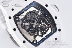 RM055 White Ceramic BBR Best Edition Skeleton Dial on White Rubber Strap Clone RMUL2 V2 - Image 7
