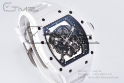 RM055 White Ceramic BBR Best Edition Skeleton Dial on White Rubber Strap Clone RMUL2 V2 - Image 8