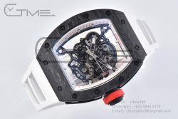 RM055 Real NTPT BBRF 1:1 Best Edition White Skeleton Dial on White Rubber Strap RMUL2 V2 - Image 4