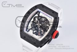 RM055 Real NTPT BBRF 1:1 Best Edition White Skeleton Dial on White Rubber Strap RMUL2 V2 - Image 2