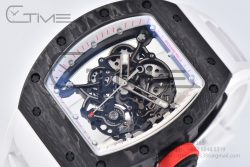 RM055 Real NTPT BBRF 1:1 Best Edition White Skeleton Dial on White Rubber Strap RMUL2 V2 - Image 5