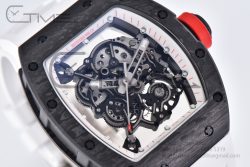 RM055 Real NTPT BBRF 1:1 Best Edition White Skeleton Dial on White Rubber Strap RMUL2 V2 - Image 8