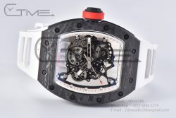 RM055 Real NTPT BBRF 1:1 Best Edition White Skeleton Dial on White Rubber Strap RMUL2 V2 - Image 20