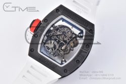 RM055 Real NTPT BBRF 1:1 Best Edition White Skeleton Dial on White Rubber Strap RMUL2 V2 - Image 28