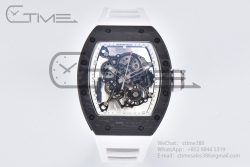 RM055 NTPT BBR Best Edition Skeleton White Dial on White Rubber Strap Clone RMUL2 V2 - Image 3