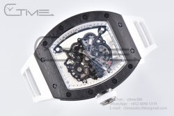 RM055 NTPT BBR Best Edition Skeleton White Dial on White Rubber Strap Clone RMUL2 V2 - Image 4